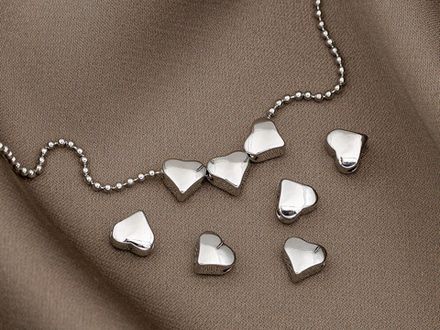 Бусины "Сердце-mini" 5мм (10 штук)