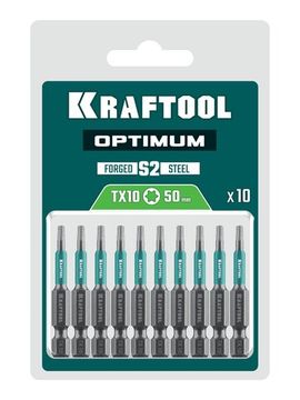 KRAFTOOL OPTIMUM TX 10, 50 мм, 10 шт, биты (26126-10-50-10)