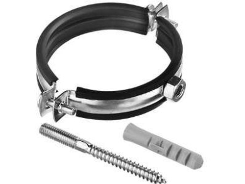Хомут оцинкованный с резиновым уплотнением 1 1/4" 38-43 (шпилька М8*80 и дюбель)