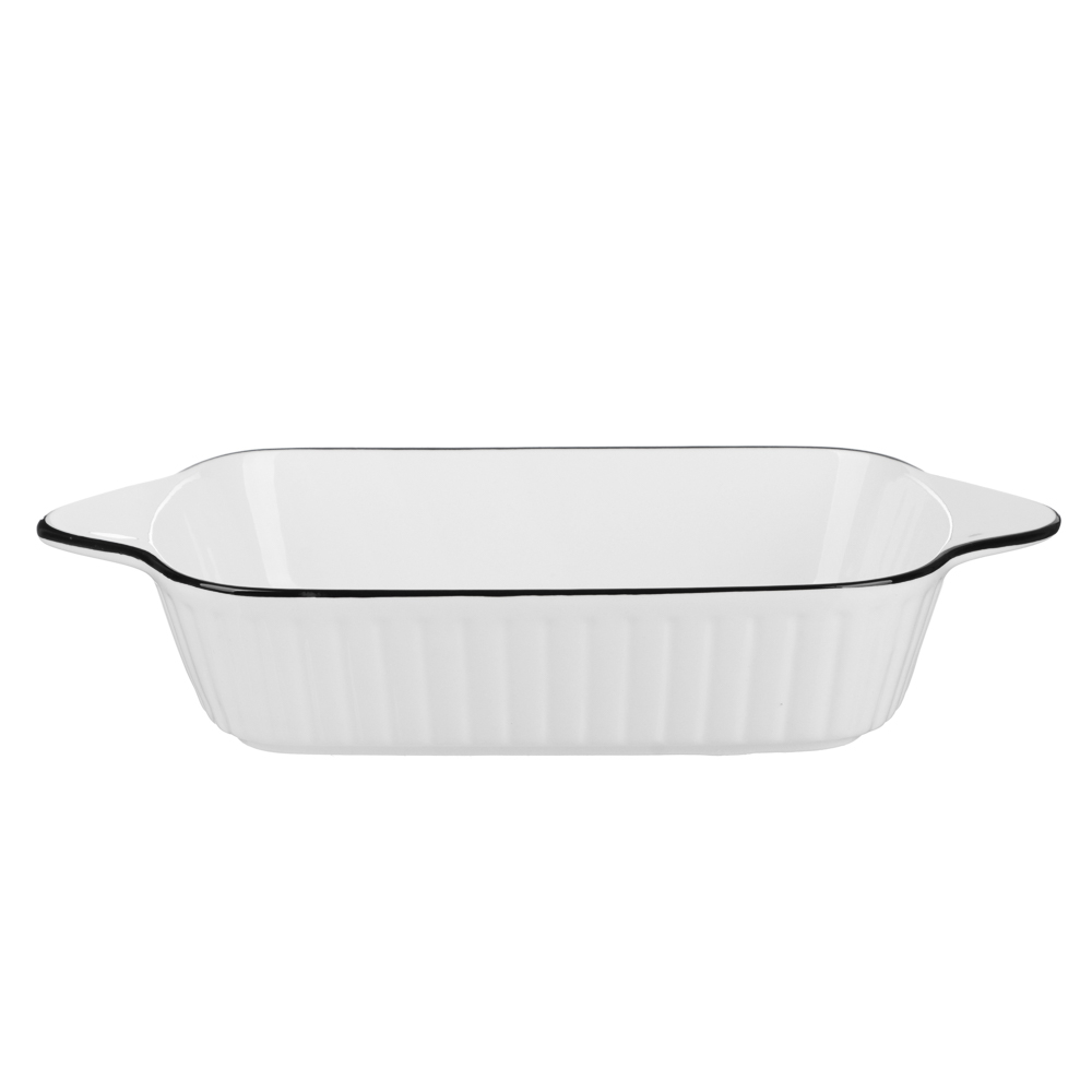 MILLIMI Соло Форма для запекания и сервировки прямоугольная, 800мл, 26,5х14х5см, фарфор