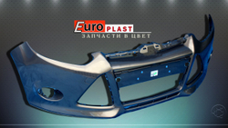 Передний бампер для Ford Focus 3 2011-2014 	BNXE Dark Micastone (BNXE) Темная Слюда ( серебристо голубой)