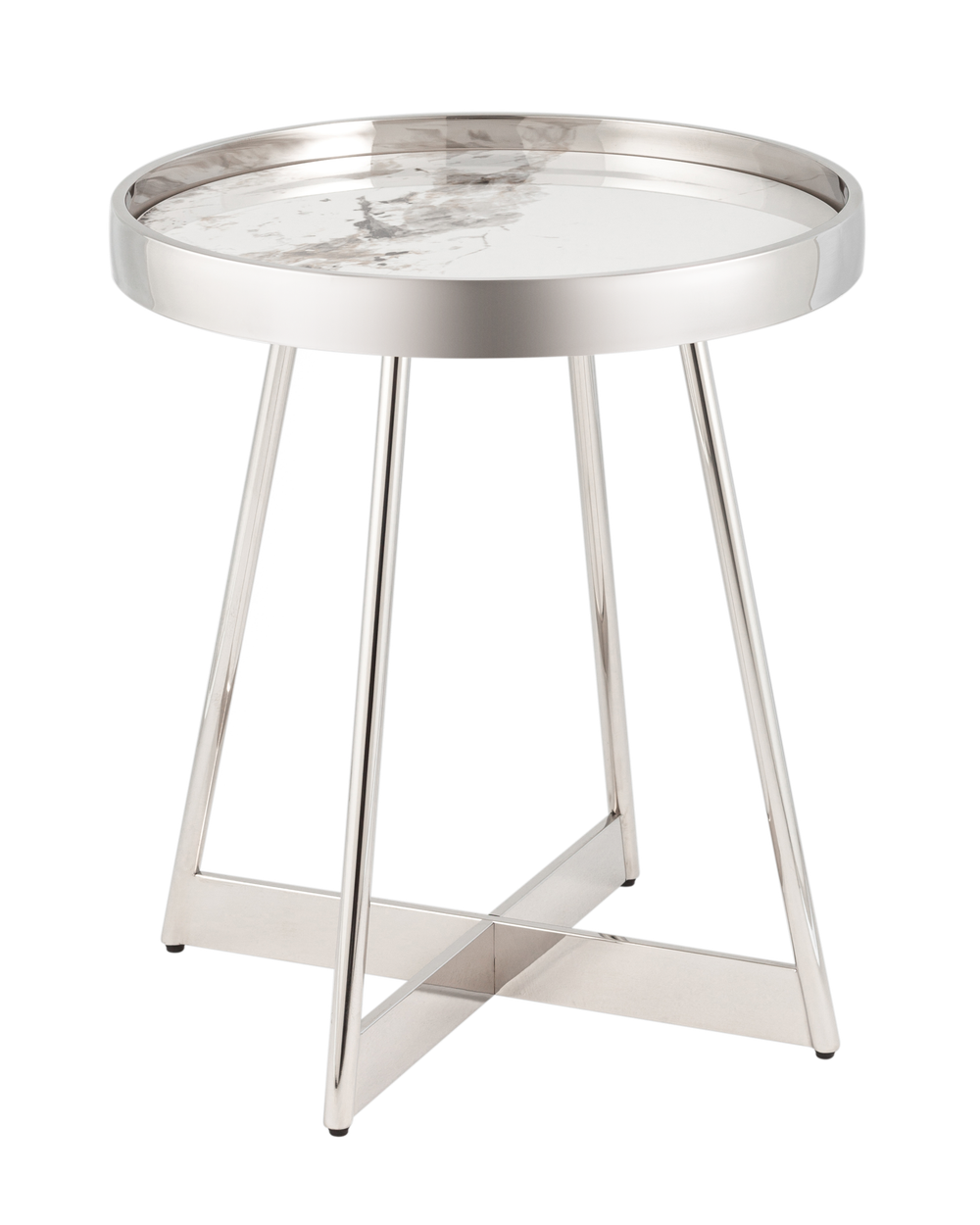 Журнальный столик Гера 50*50 см сталь серебро