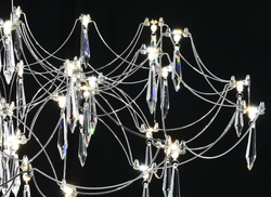 Подвесная люстра светодиодная с пультом и хрустальными подвесками Asfour MyFar Ersilia MR2661-60P-76AP