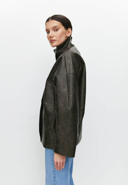 Куртка из экокожи коричневая