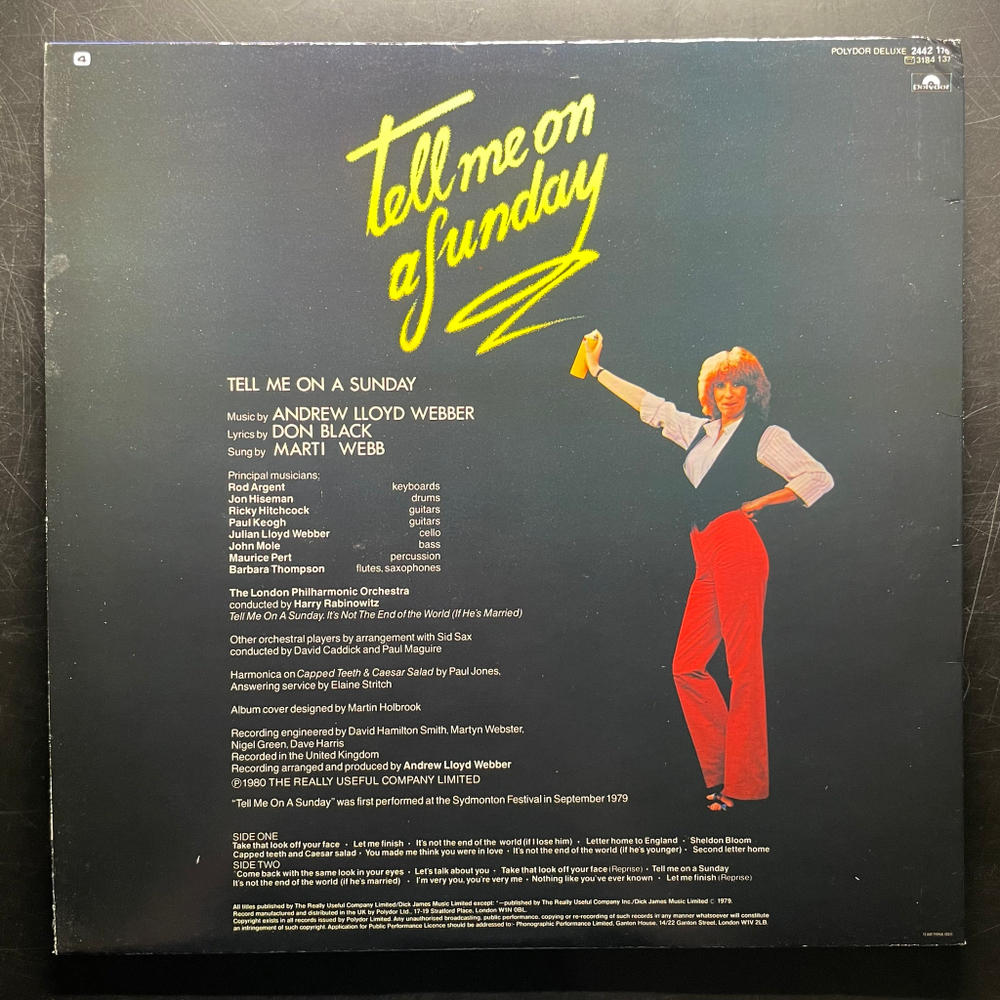 Marti Webb ‎– Tell Me On A Sunday (Скандинавия 1980г.)