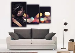 Модульная картина "Девушка в шляпе"