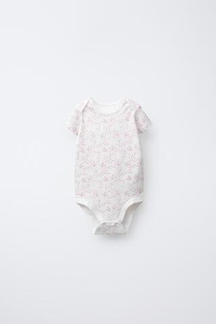 ZARA НАБОР ИЗ ПЯТИ БОДИ С ЛЕБЕДЯМИ, РОЗОВЫЙ