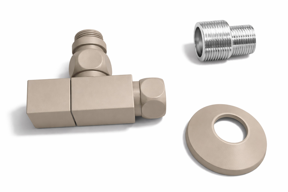 Комплект осевых вентилей угловых Moda-Quadro 1/2*3/4 с круглыми отражателями