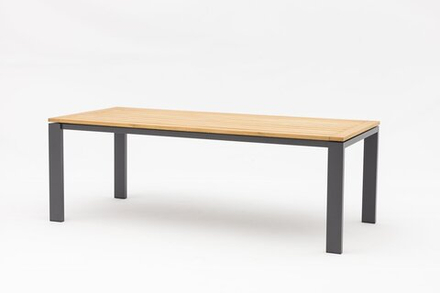 Lyon-Andy 220A+6N, комплект обеденной мебели антрацит/натуральный, алюминий/тик