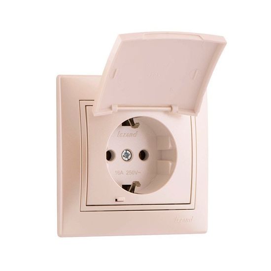 Розетка LEZARD MIRA 1-местная с/п з/к бел. 16А 250В