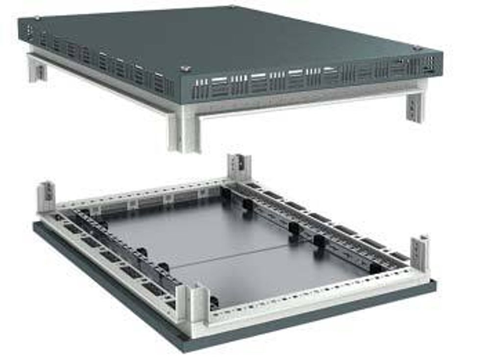 Крыша перфорированная и основание для напольных 19&quot; IT-корпусов ДКС серии CQE 800 x 800, RAL7011