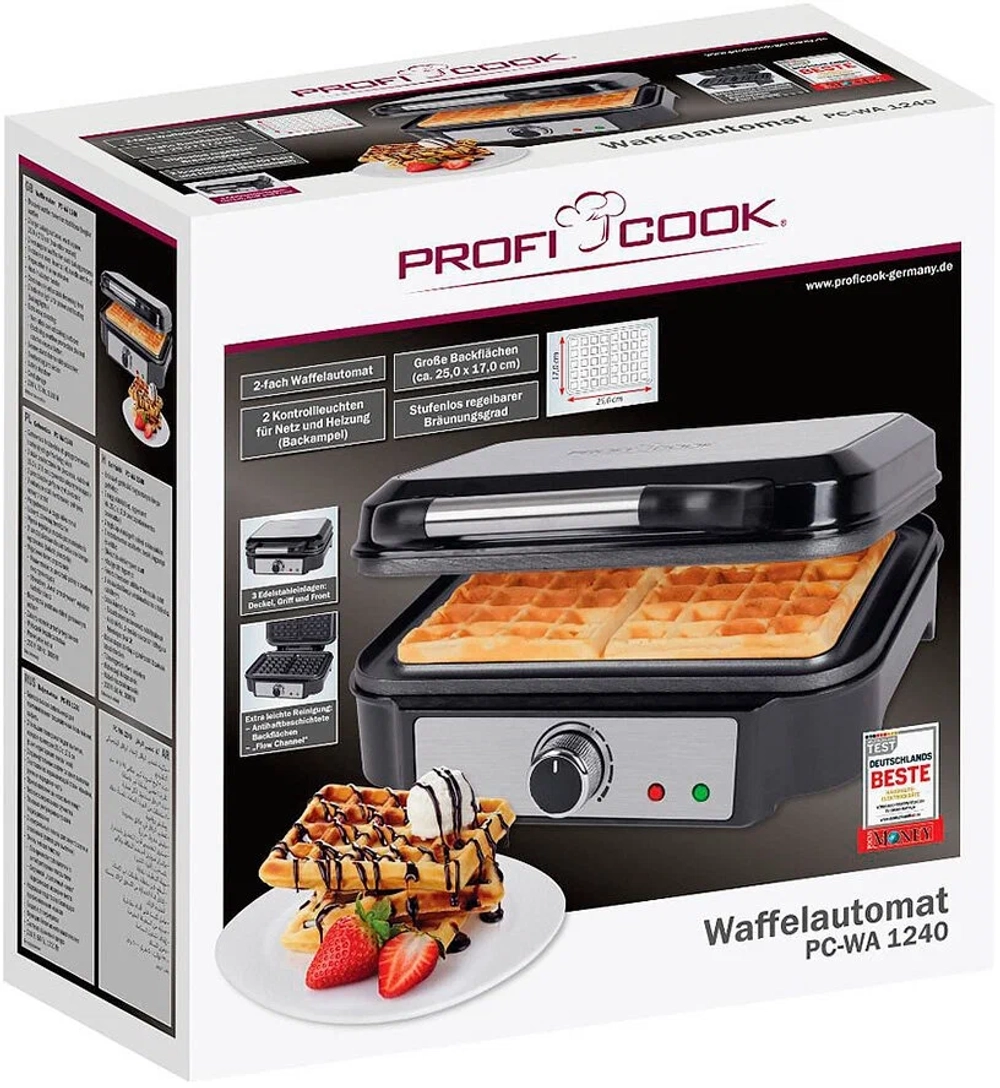 Вафельница Profi Cook PC-WA 1240 inox, термостат, быстрый нагрев