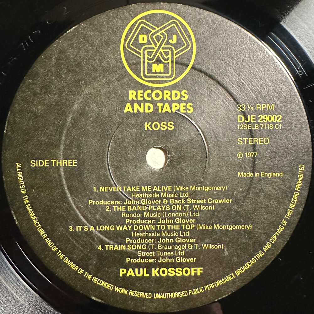 Paul Kossoff - Koss 2LP (Англия 1977г.)