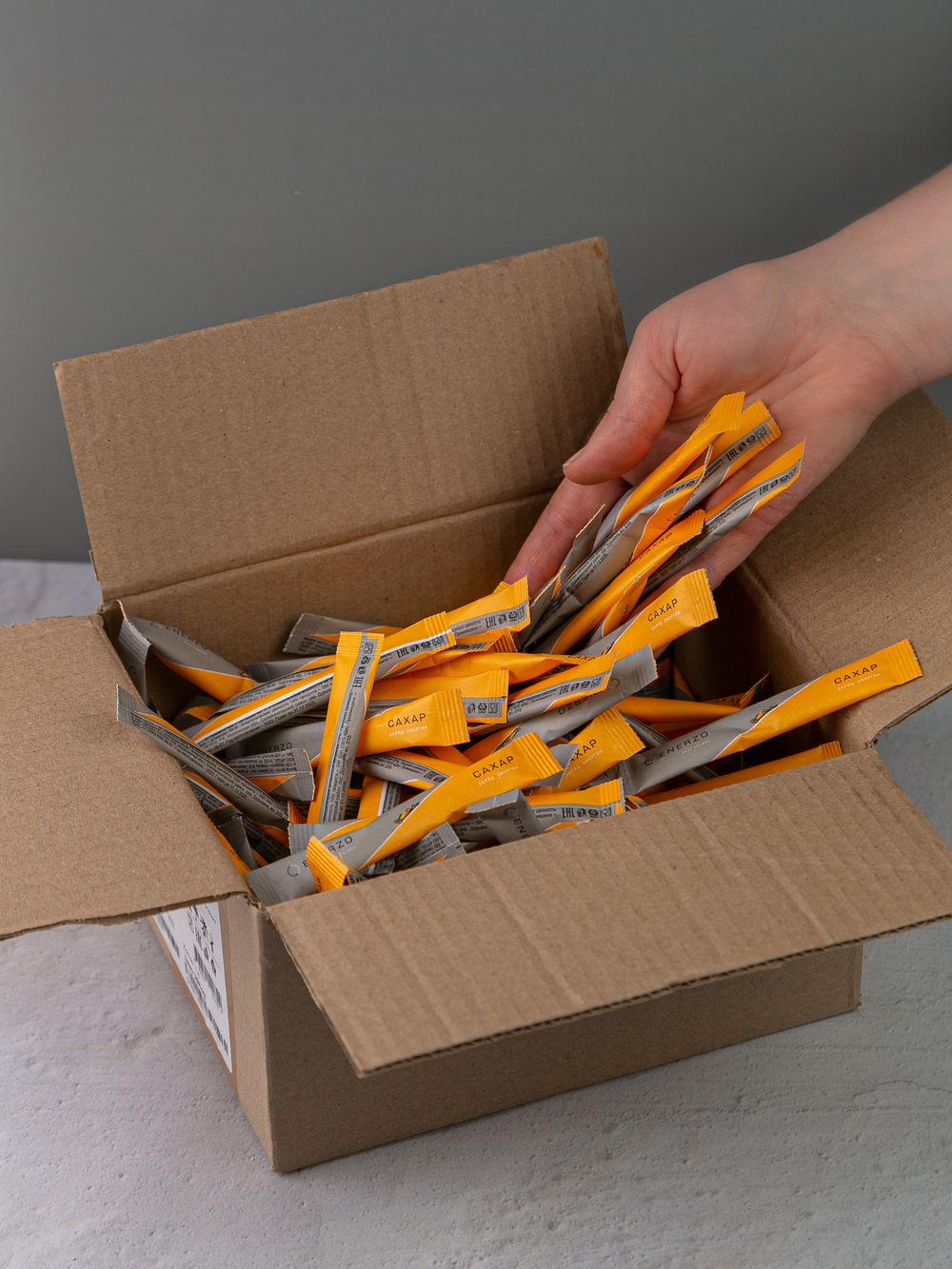 Сахар белый 1кг ENERZO - 200 штук по 5г