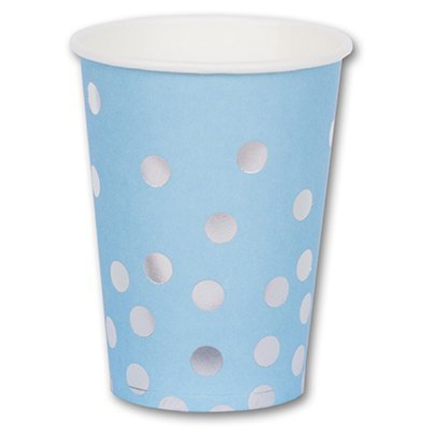 Стакан бум Горошек серебрян 250мл 6шт