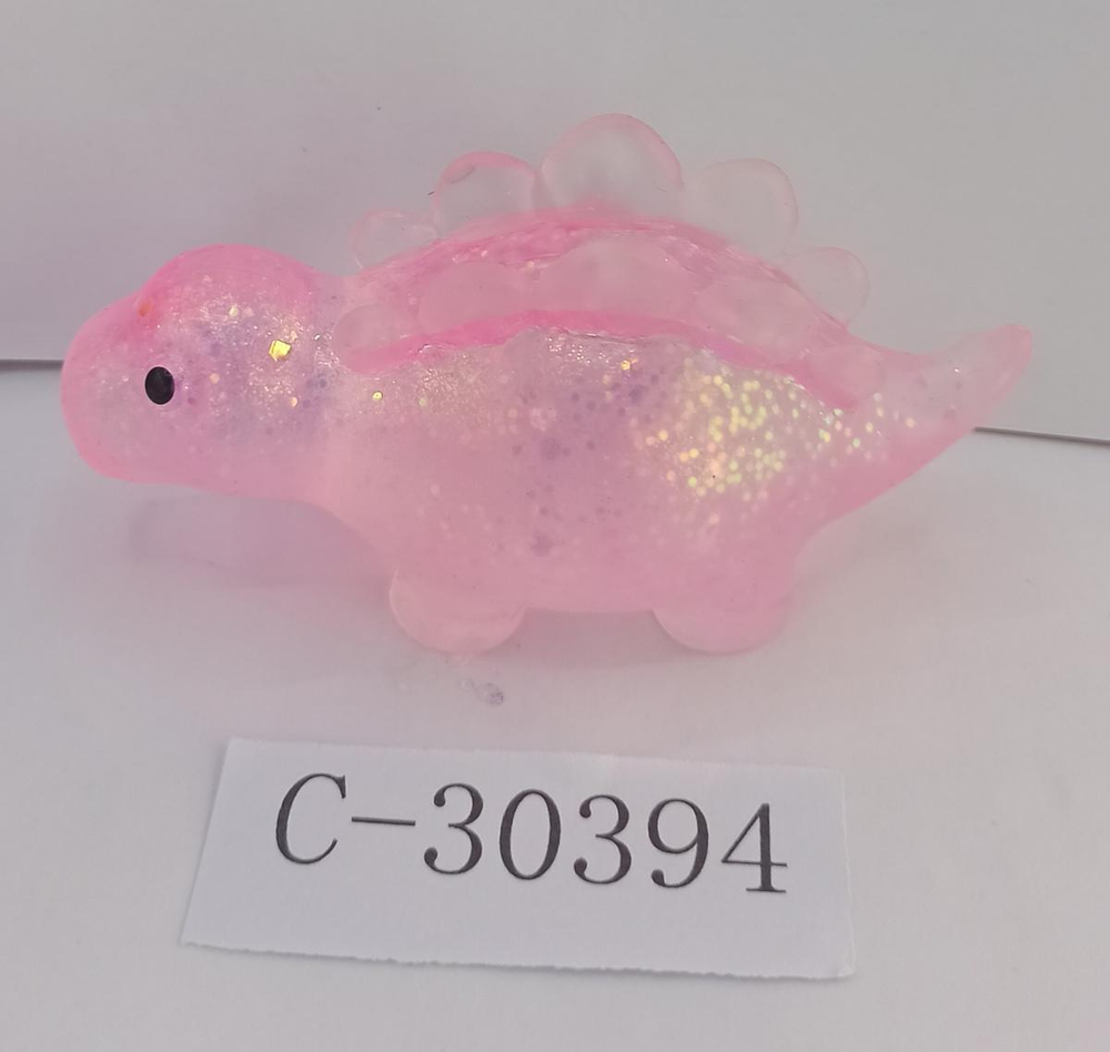 Мякиш с блестками Динозаврик, 4 цвета микс, с-30394