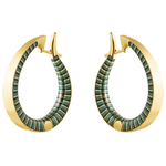 Серьги Конго с зелёной эмалью, E0177-31/7
