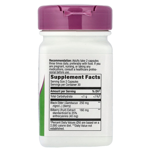 Nature's Way, черника, стандартизированный экстракт, 60 веганских капсул