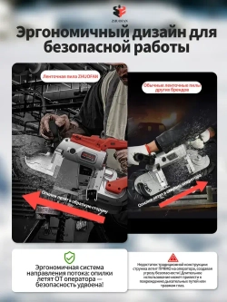 Ленточнопильный станок, отрезной станок ручной переносной, полупрофессиональный, ZHUOFAN, 220 В, 1100 Вт, 120 мм*120 мм
