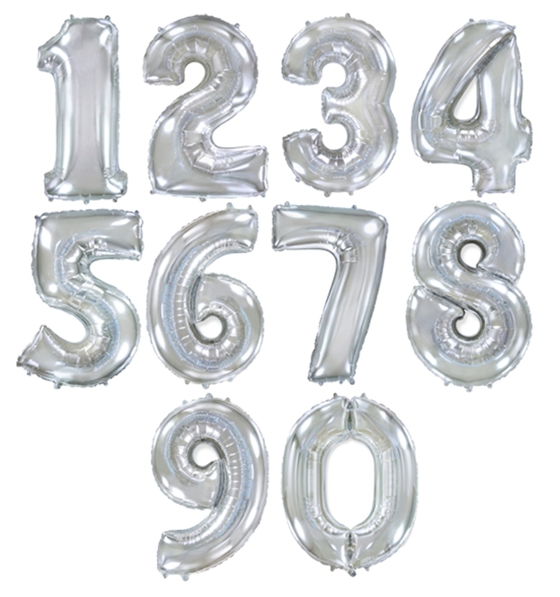 Цифры (102см) серебро