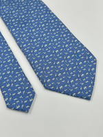 Галстук голубой «Оригами» Salvatore Ferragamo