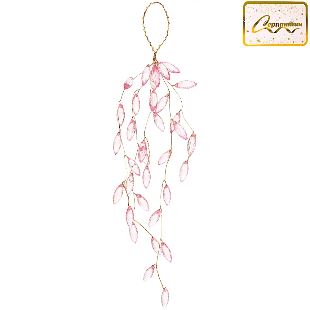 Ветка декоративная «Шарм» 27 см, Розовый