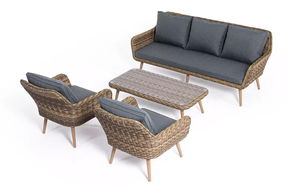 "Прованс" лаунж-зона плетеная из искусственного ротанга, цвет соломенный