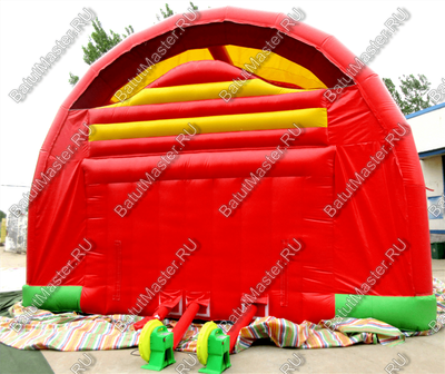 Надувной батут "Страна Сафария" с крышей и высокими горками 13*7*6 м