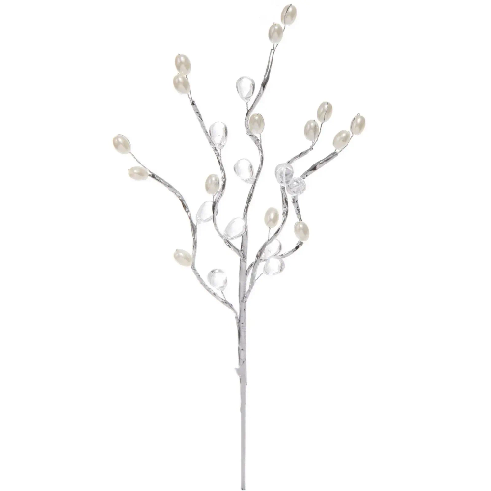 Ветка декоративная «Переливы» 30 см, Серебро