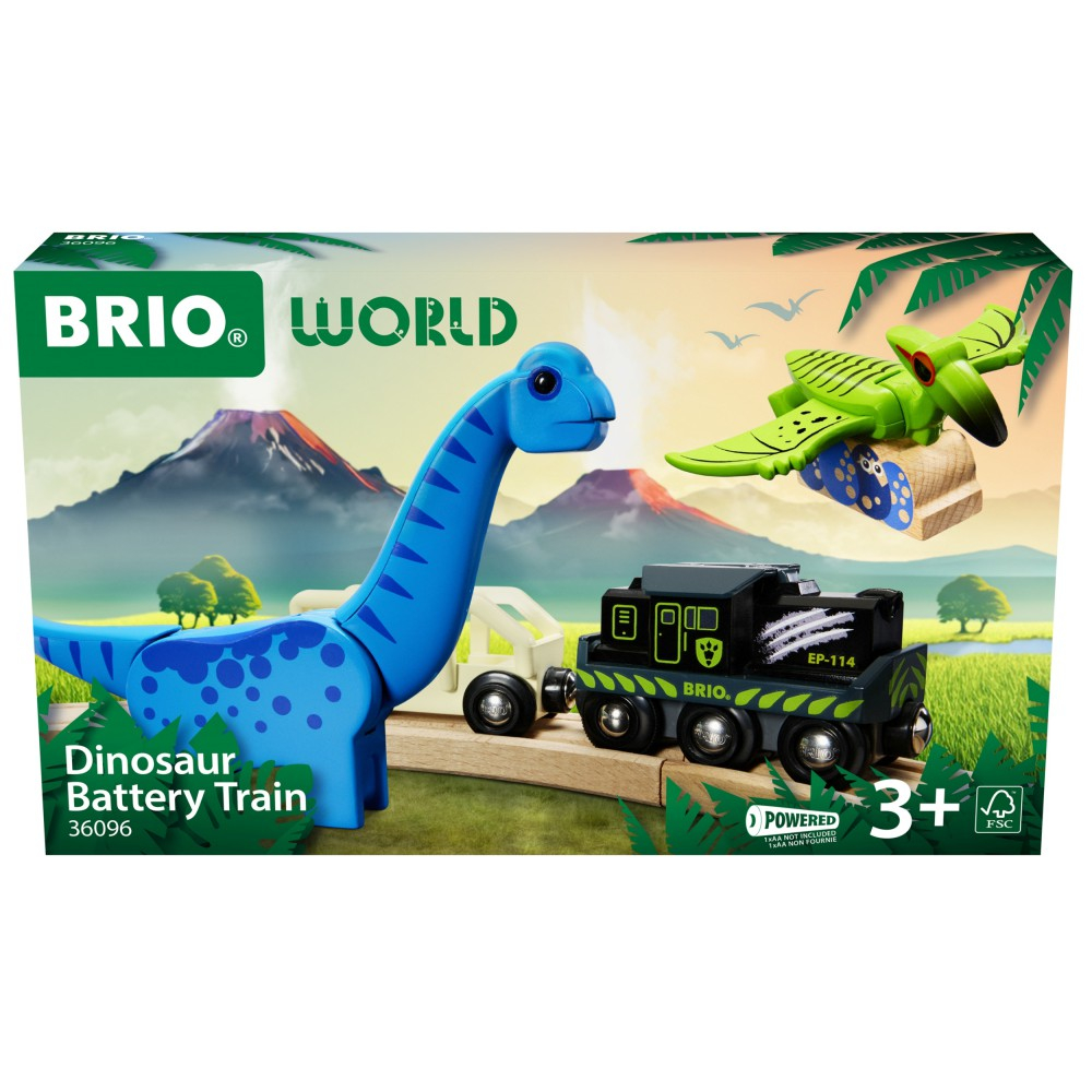 Brio Kolejka - Поезд на батарейках Набор Дино с динозаврами 36096