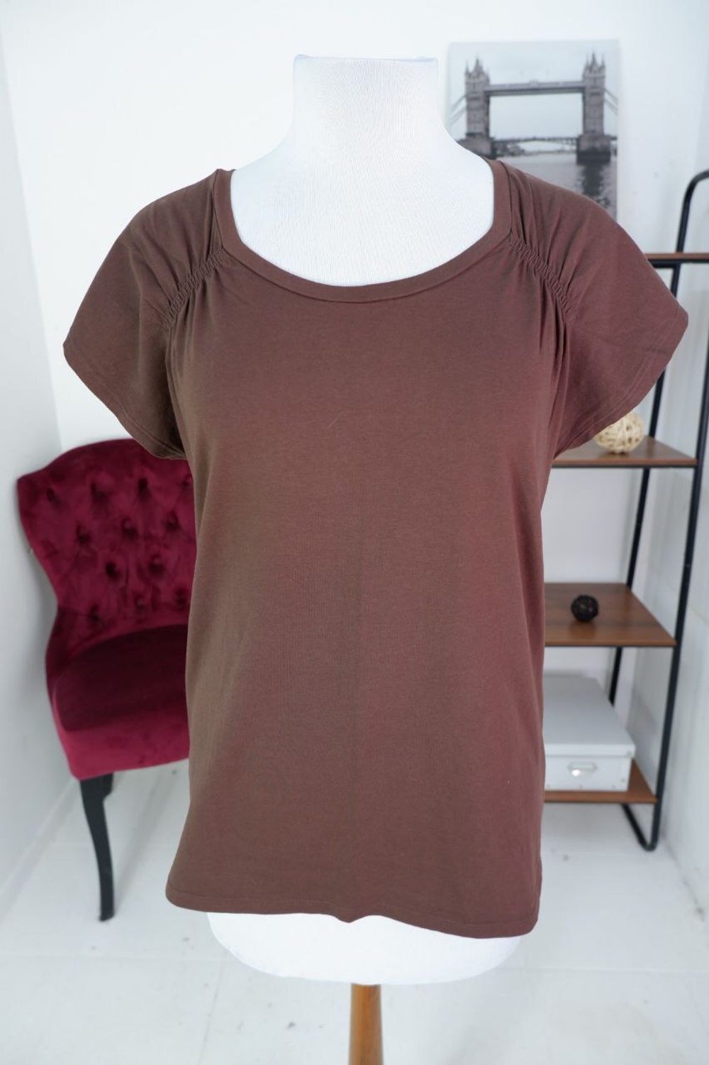 Блузка Woolstreet цвета молочного шоколада 46 размер