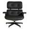 Кресло Eames Lounge с оттоманкой, черная кожа