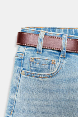 ZARA ДЖИНСЫ Z.10 КЮЛОТЫ С ВЫСОКОЙ ПОСАДКОЙ И РЕМНЕМ, ГОЛУБОЙ