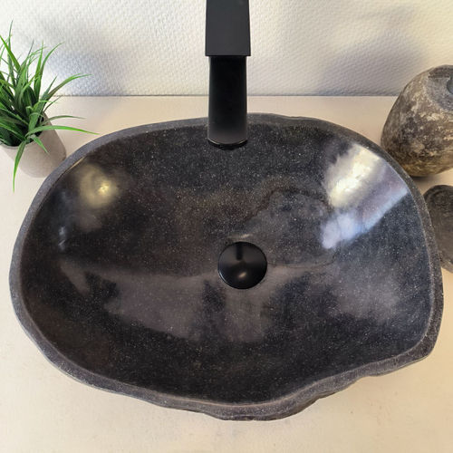 Раковина из речного камня RS-66032 47х36х15 из натурального камня