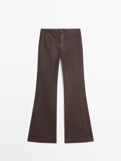 Massimo Dutti Расклешенные брюки, фиолетовый