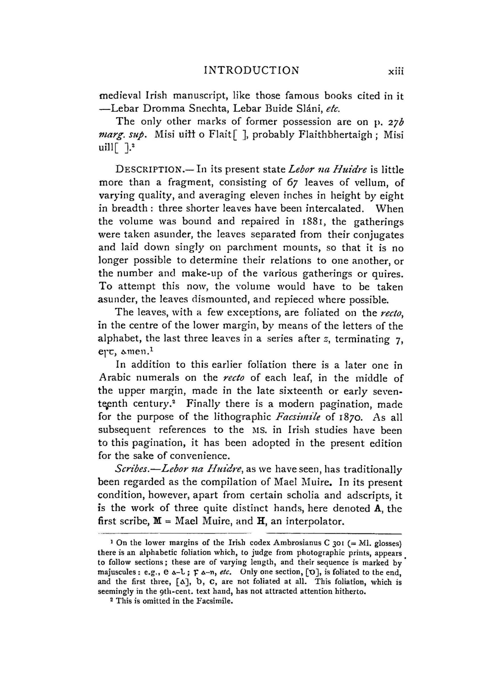 Lebor na huidre. Book of the dun cow | R.I. Best; Osborn Bergin