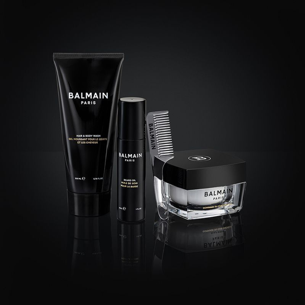 Balmain Hair Couture Набор Signature Men's Giftset (Beard Oil, Hair & Body Wash, Scalp Scrub)