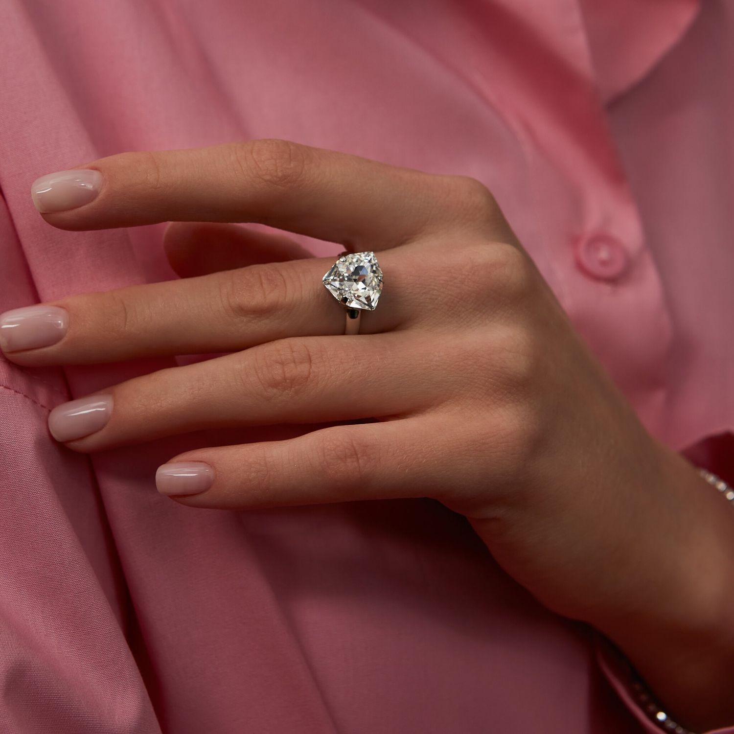 Кольцо Trilliant Crystal Rhodium Ring