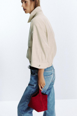 ZARA КУРТКА САФАРИ ИЗО ЛЬНА, ПЕСОЧНЫЙ