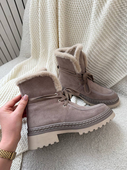 Ботинки из натуральной замши/натуральный мех