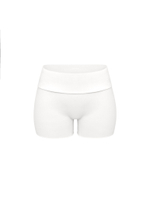 white fold over shorts
