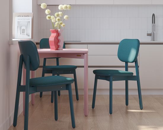 Стул saga деревянный, рогожка, сине-зеленый