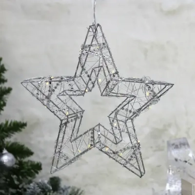 Сувенир с подсветкой «Звёздный день» 25*3*25 см (батарейки 2 AA), Белый (свечение-теплый белый)