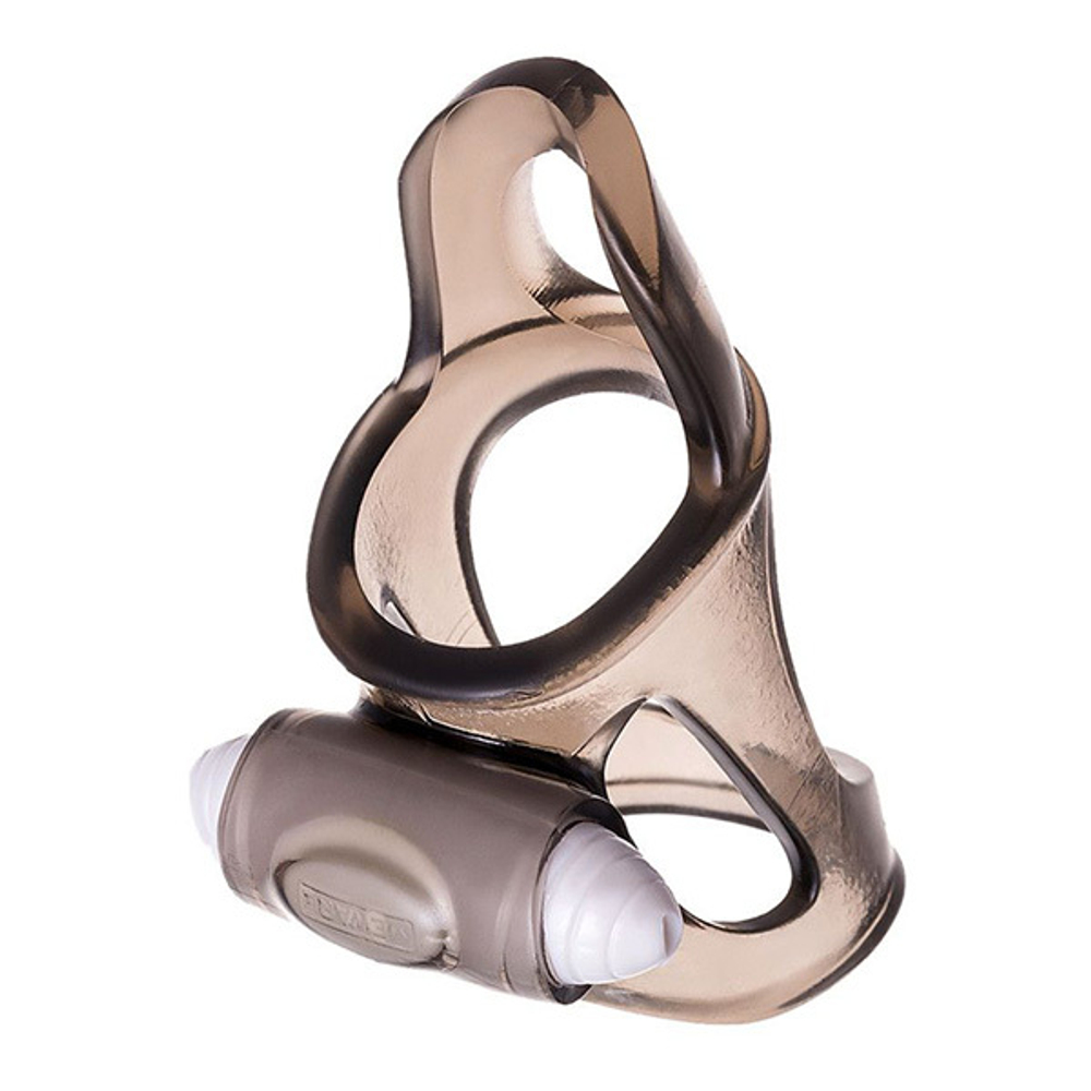 Дымчатая насадка на пенис 7,5см с вибропулей ToyFa XLover 748032