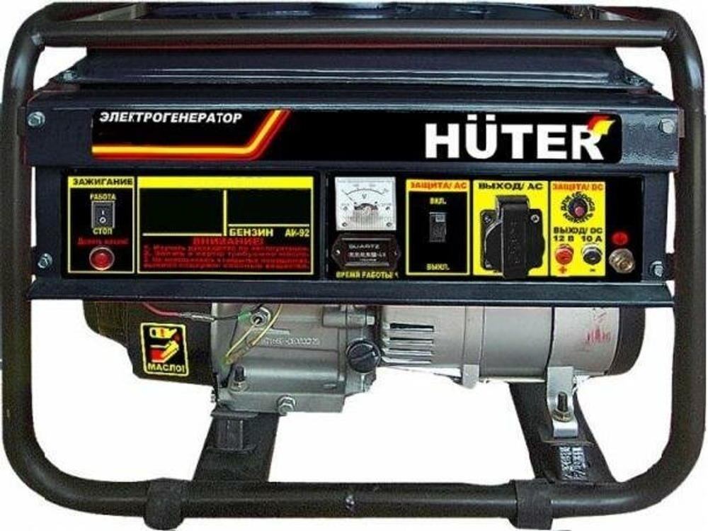 Бензиновый генератор Huter DY5000L, 220/12 В, 4.5кВт [64/1/5]
