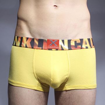 Мужские трусы боксеры желтые с темно-желтой резинкой Calvin Klein X Galaxy Boxer (Модал)