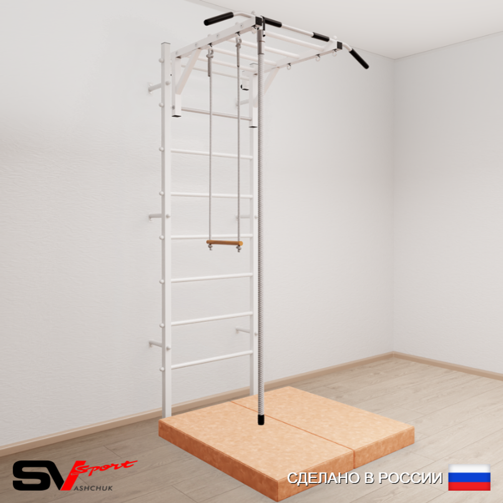 Шведская стенка Sv Sport 5354 (Турник рукоход/Канат/Трапеция/Мат 1м)