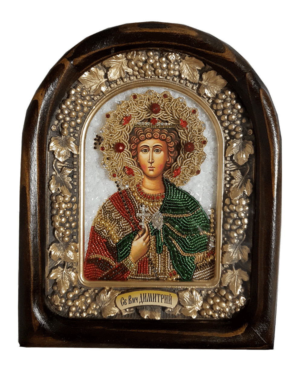 Дивеевская икона великомученик Димитрий, печать, бисер