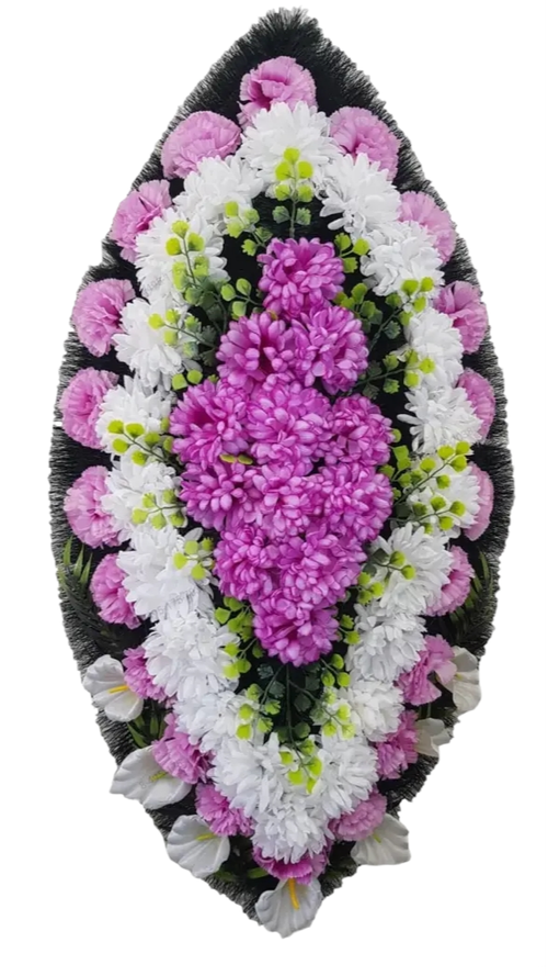 Ритуальный венок из искусственных цветов «Классика №45» (110 см)