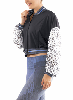 Женская теннисная куртка Lucky in Love On The Prowl Prowl Cropped Bomber Jacket Women - charcoal